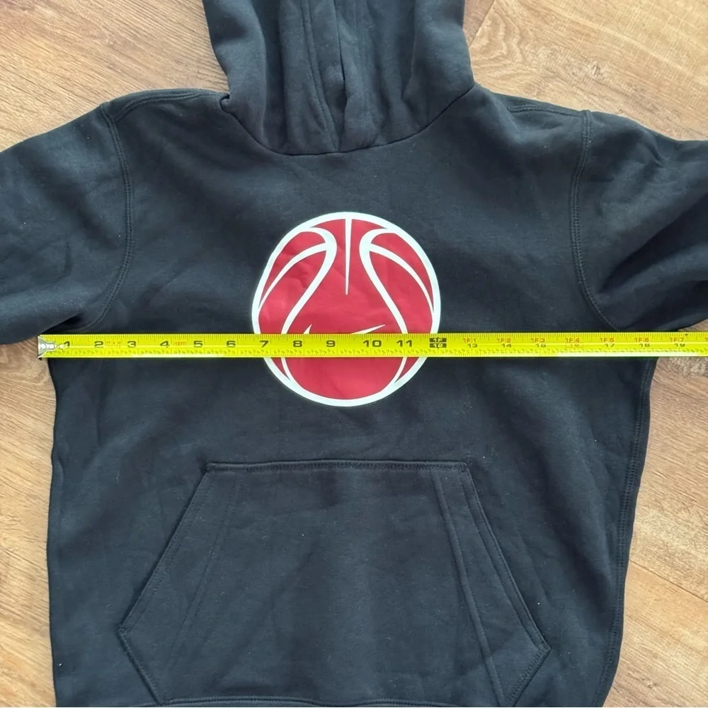 Nike Sportswear Black Hoodie Youth Small  Hooded Sweatshirt Basketball Logo NWT
